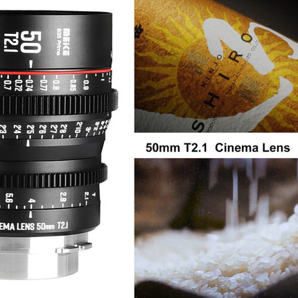 Meike 50mm T2.1 Cine Prime Objetivo para Super 35 Apertura T2.1 Montura EF