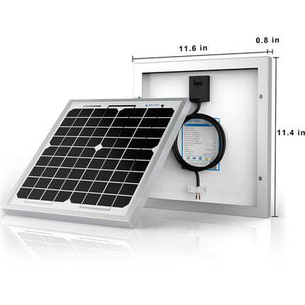 ACOPower Panel Solar Monocristalino 10W 12V 19.1% Eficiencia Marco Reforzado