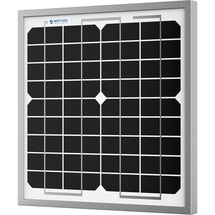 ACOPower Panel Solar Monocristalino 10W 12V 19.1% Eficiencia Marco Reforzado