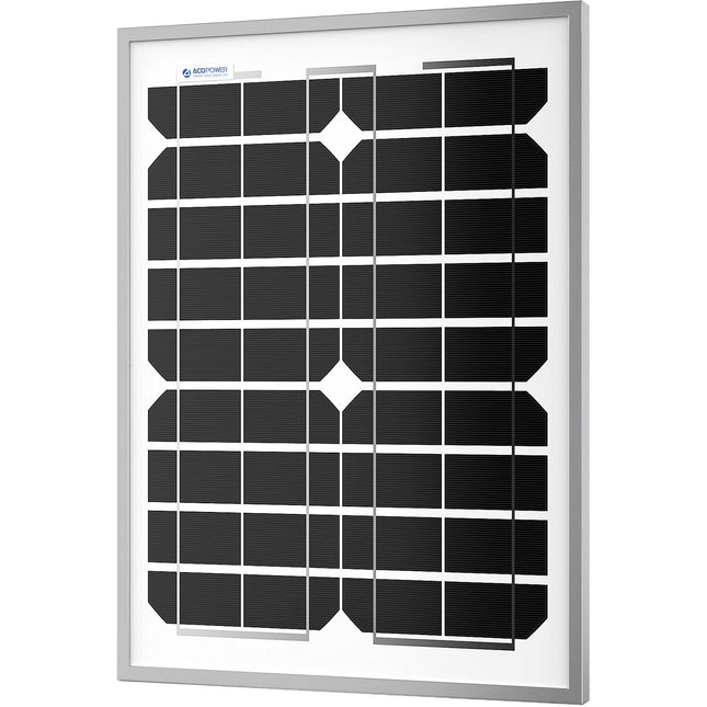 ACOPower 20W Panel Solar Monocristalino 12V 19.1% Eficiencia Vidrio Antirreflejo