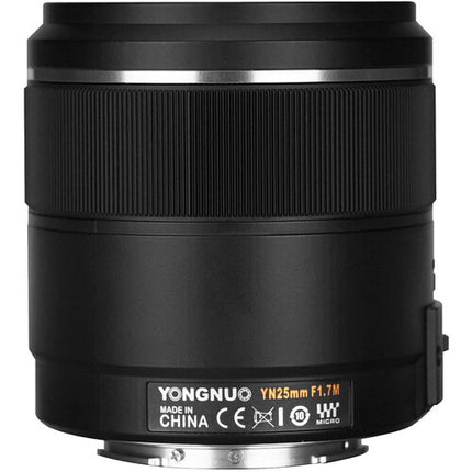 Yongnuo YN 25mm f1.7 objetivo fijo para Micro Cuatro Tercios 52mm filtro 7 láminas diafragma