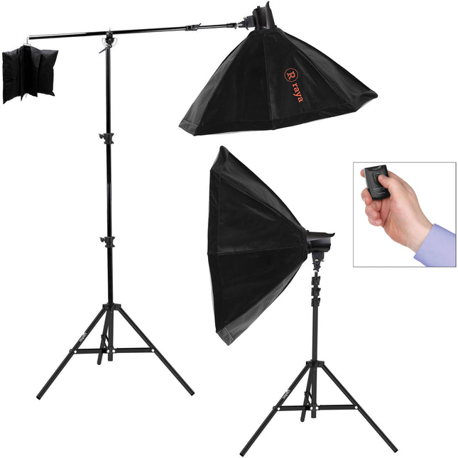 Impact 2-Monolight Kit Fotografía con 180Ws LED Softboxes y Trípodes