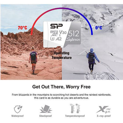 Silicon Power 512GB microSDXC tarjeta UHS-I velocidad 100MBs con adaptador y lector USB-C