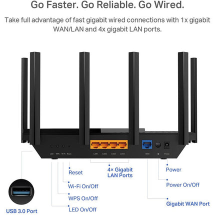 TP-Link Archer AX73 AX5400 Router Inalámbrico Dual Band Wi-Fi 6 5378 Mb/s