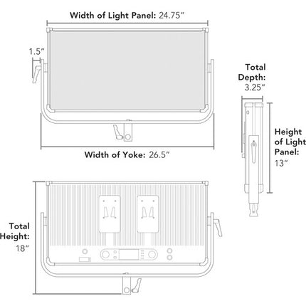 Luxli Taiko 2x1 Panel LED RGB 27x17 2800-10000K CRI95 TLCI98
