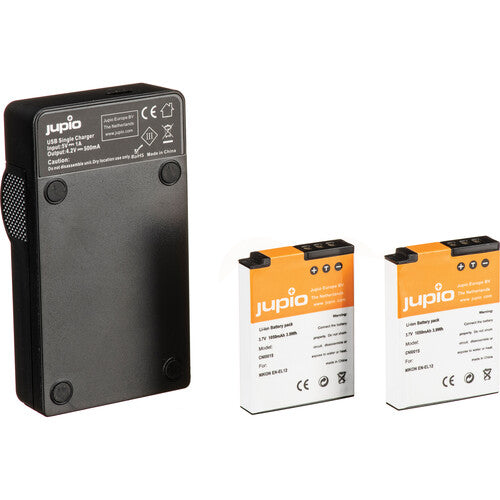 Jupio Pack Pilas EN-EL12 1050mAh y Cargador USB para Cámara
