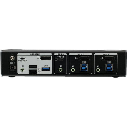 IOGEAR 3-Port 4K USB Type-C y DisplayPort KVMP Switch con 45W PD y control remoto