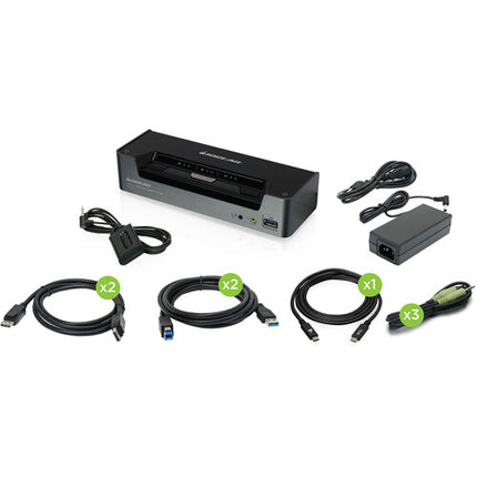 IOGEAR 3-Port 4K USB Type-C y DisplayPort KVMP Switch con 45W PD y control remoto