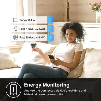 TP-Link KP115 Enchufe Inteligente Wi-Fi con Monitorización de Energía y Wi-Fi 2.4 GHz