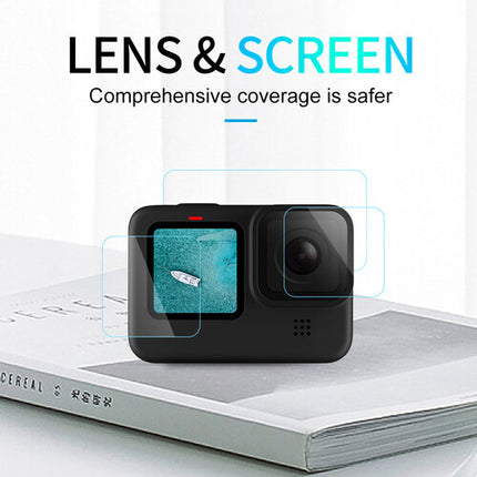 TELESIN Protectores de Vidrio para Lente y Pantalla LCD GoPro HERO9 Black con Paño de Microfibra