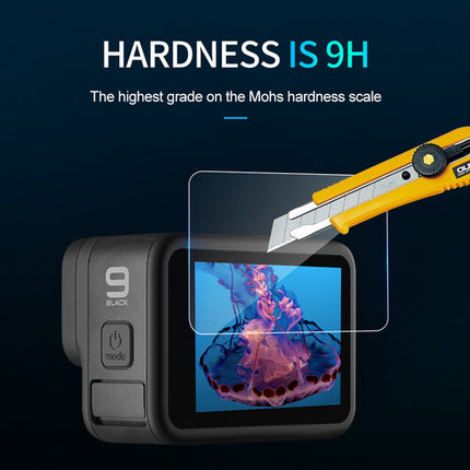 TELESIN Protectores de Vidrio para Lente y Pantalla LCD GoPro HERO9 Black con Paño de Microfibra