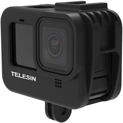 TELESIN Funda Plástica para GoPro HERO9 con Montura 2-Prong y 2 Cold Shoe