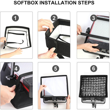 GVM 50SM Panel LED Doble Cara Bi-Color RGB Kit 3 Luces 6000 Lux 14.5x13.2"