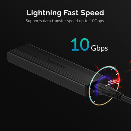 Sabrent USB 3.2 Tipo C Caja Tool-Free para SSD M.2 2242 2280 SATA NVMe 10 Gb/s