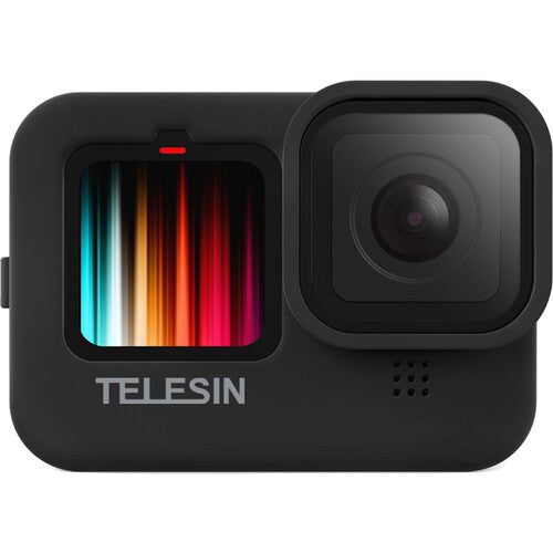 TELESIN Funda Silicona Protectora para Cámaras GoPro HERO con Lanyard y Cubierta de Lente Negra