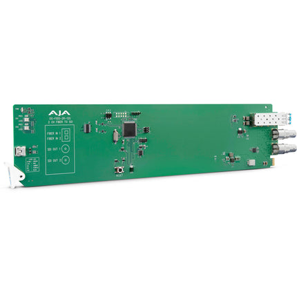 AJA OpenGear receptor fibra monomodo LC 2 canales 12G-SDI 270 Mb/s-12 Gb/s