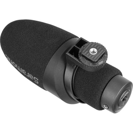 Saramonic CamMic Micrófono Shotgun para Cámaras DSLR y Smartphones con Filtro de Corte en Alta y Paraviento Doble Capa
