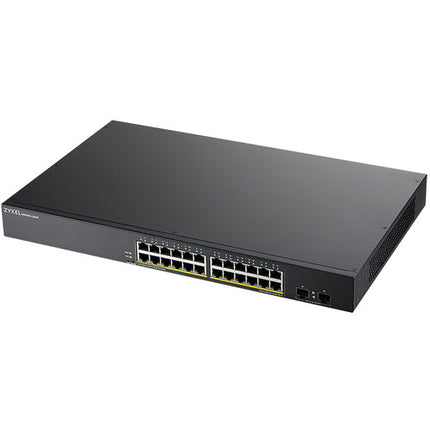 ZyXEL GS1900-24HPV2 Switch Gestionado de 24 Puertos Gigabit PoE+ 170W y 2 Puertos SFP Rack Kit