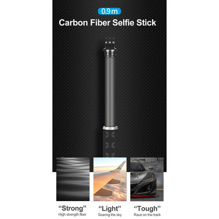 TELESIN Monopie de Fibra de Carbono 8.9 a 35.4 Pulgadas con Trípode de Aluminio para Cámaras GoPro