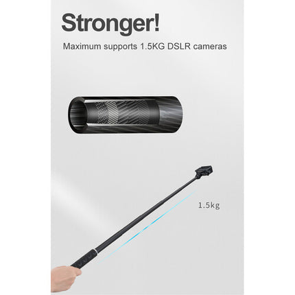 TELESIN Monopie de Fibra de Carbono 8.9 a 35.4 Pulgadas con Trípode de Aluminio para Cámaras GoPro