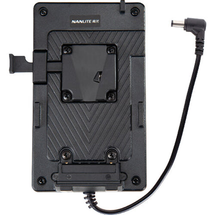 Nanlite Adaptador de Batería V-Mount con Puerto DC Cable de 4.1 pies y Abrazadera para Soporte Luminoso