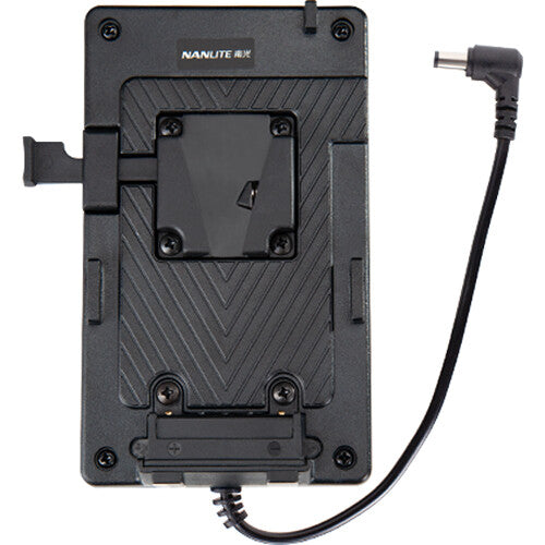 Nanlite Adaptador de Batería V-Mount con Puerto DC Cable de 4.1 pies y Abrazadera para Soporte Luminoso