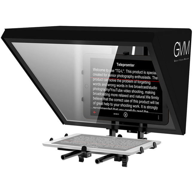 GVM Teleprompter para Tablets y Smartphones con Control Remoto Bluetooth y Plataforma Ajustable