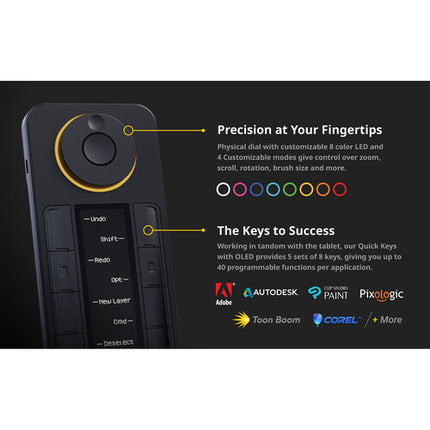 Xencelabs Quick Keys Remote Control remoto con 8 botones programables y OLED display