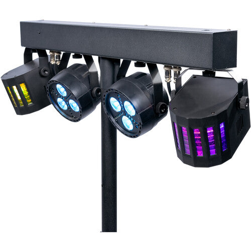 ColorKey PartyBar Go Compact paquete de iluminación portátil con batería 2x3W RGB y 4x3W RGBW con soporte ajustable