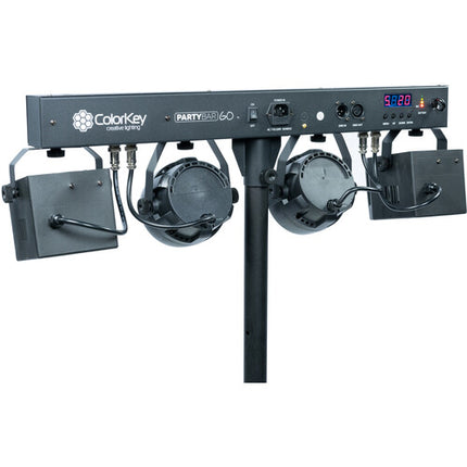 ColorKey PartyBar Go Compact paquete de iluminación portátil con batería 2x3W RGB y 4x3W RGBW con soporte ajustable