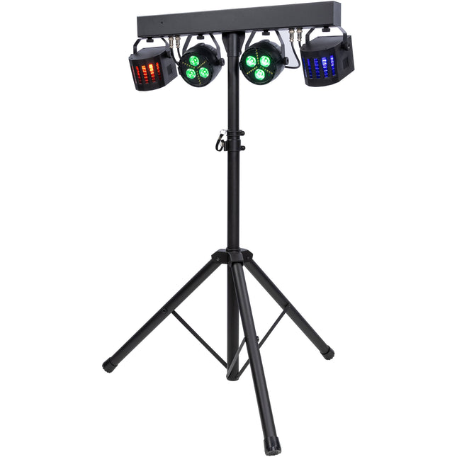 ColorKey PartyBar Go Compact paquete de iluminación portátil con batería 2x3W RGB y 4x3W RGBW con soporte ajustable