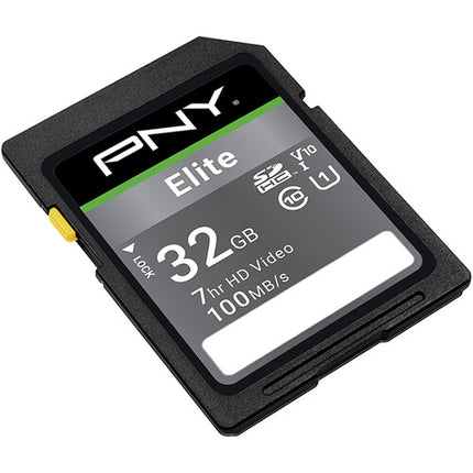 PNY 32GB Elite Tarjeta de Memoria SDHC UHS-I 100MBs Lectura 10MBs Escritura