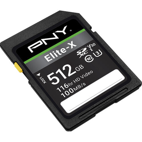 PNY 512GB Elite-X SDXC tarjeta de memoria UHS-I velocidad 100MB/s write 30MB/s