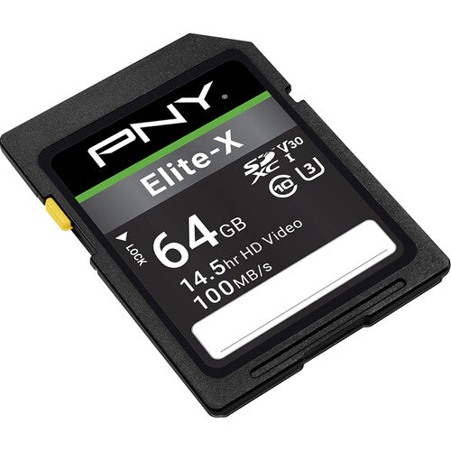 PNY 64GB Elite-X Tarjeta de Memoria SDXC UHS-I 100MB/s 30MB/s