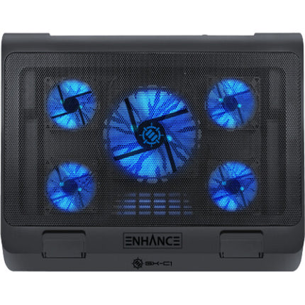 Enhance GX-C1 Soporte de Refrigeración para Portátil 5 Ventiladores LED Azul