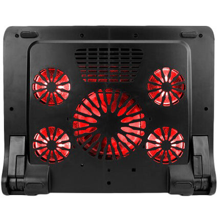 Enhance GX-C1 Soporte para Portátil con 5 Ventiladores LED Rojos y Altura Ajustable