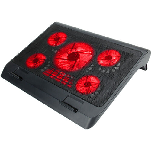 Enhance GX-C1 Soporte para Portátil con 5 Ventiladores LED Rojos y Altura Ajustable
