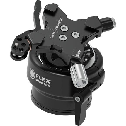 FlexShooter Pro Cabezal Esférico con Arca-Type 100 lb 3.9" Negro Plata