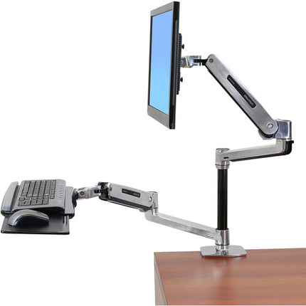 Ergotron LX Brazo de Escritorio Sit-Stand para Pantallas hasta 42" aluminio pulido ajuste de inclinación y pivote