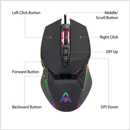 Adesso iMouse X5 Ratón Gaming Ambidiestro 7 Botones USB 6 Pies Cable