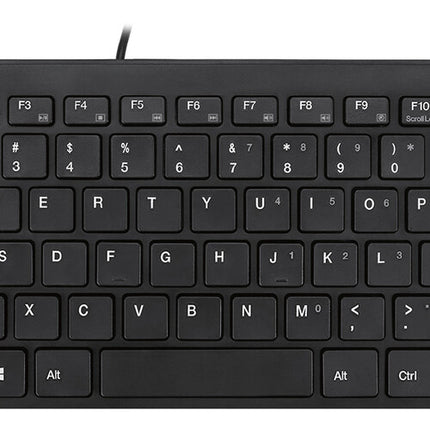 Teclado con cable Adesso SlimTouch Mini negro diseño delgado con teclado numérico integrado