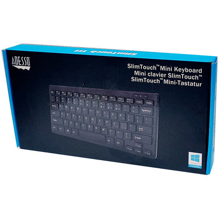 Teclado con cable Adesso SlimTouch Mini negro diseño delgado con teclado numérico integrado