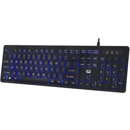 Adesso Teclado Iluminado Antimicrobiano con Teclas Grandes 2X