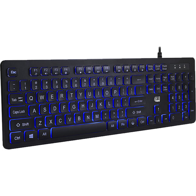 Adesso Teclado Iluminado Antimicrobiano con Teclas Grandes 2X