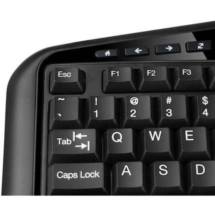 Adesso Desktop Ergonomic Keyboard Teclado ergonómico USB con lector tarjeta inteligente y reposamuñecas