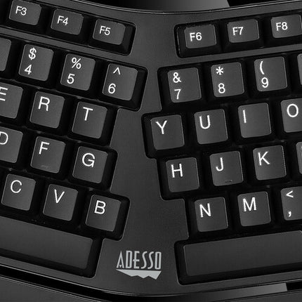 Adesso Desktop Ergonomic Keyboard Teclado ergonómico USB con lector tarjeta inteligente y reposamuñecas