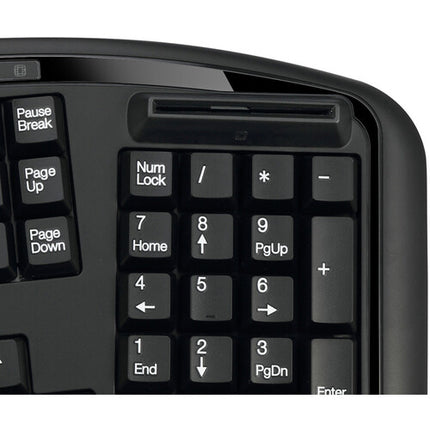 Adesso Desktop Ergonomic Keyboard Teclado ergonómico USB con lector tarjeta inteligente y reposamuñecas