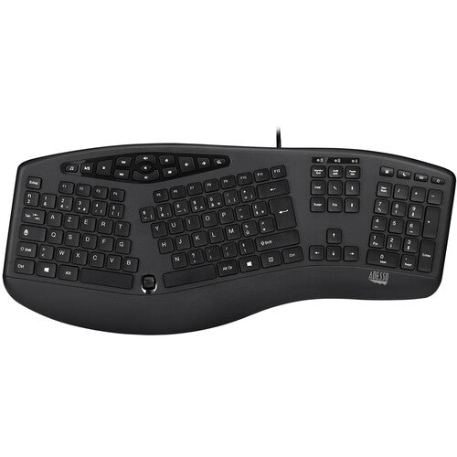 Adesso TruForm Teclado Ergonómico de Escritorio Diseño Dividido Reposamuñecas Integrado