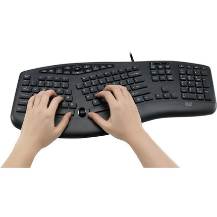 Adesso TruForm Teclado Ergonómico de Escritorio Diseño Dividido Reposamuñecas Integrado