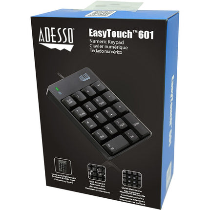 Adesso Teclado Numérico USB Resistente a Derrames 18 Teclas